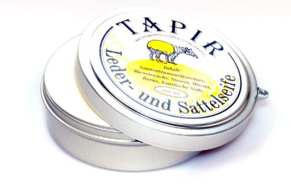Tapir Leather and Saddle Soap open
