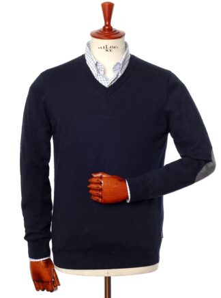 Barbour V-Kragen Pullover Forth, navy
