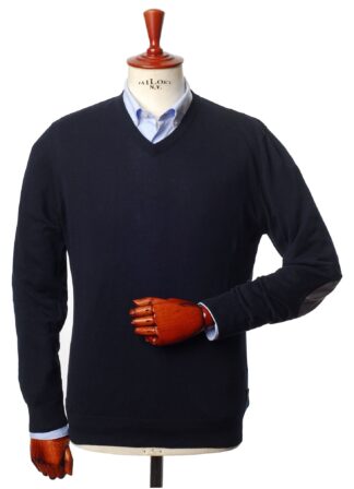 Barbour V-Kragen Pullover Clyde, Navy