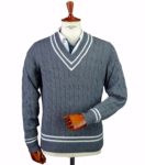 Alan Paine Cricket Pullover Merino grey
