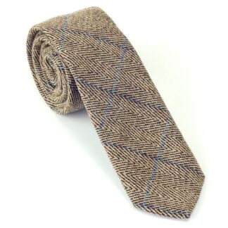 Tweedmill Tweed Krawatte beige brown herringbone