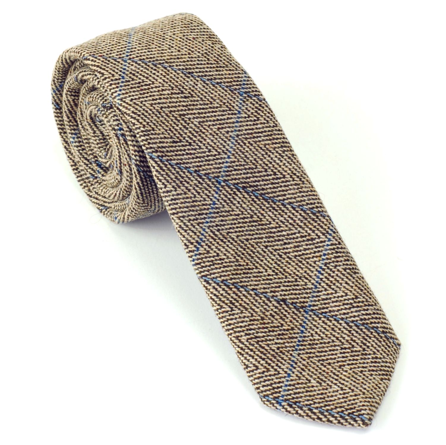 Tweedmill Tweed Krawatte beige brown herringbone