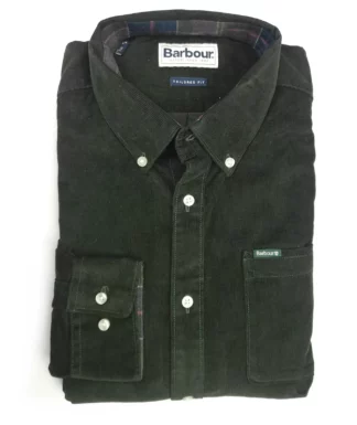Barbour Cord Hemd Ramsey, forest green