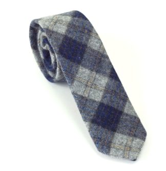 Tweedmill Tweed Krawatte navy grey check
