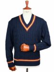 Alan Paine Merino Cricket Pullover - navy gold